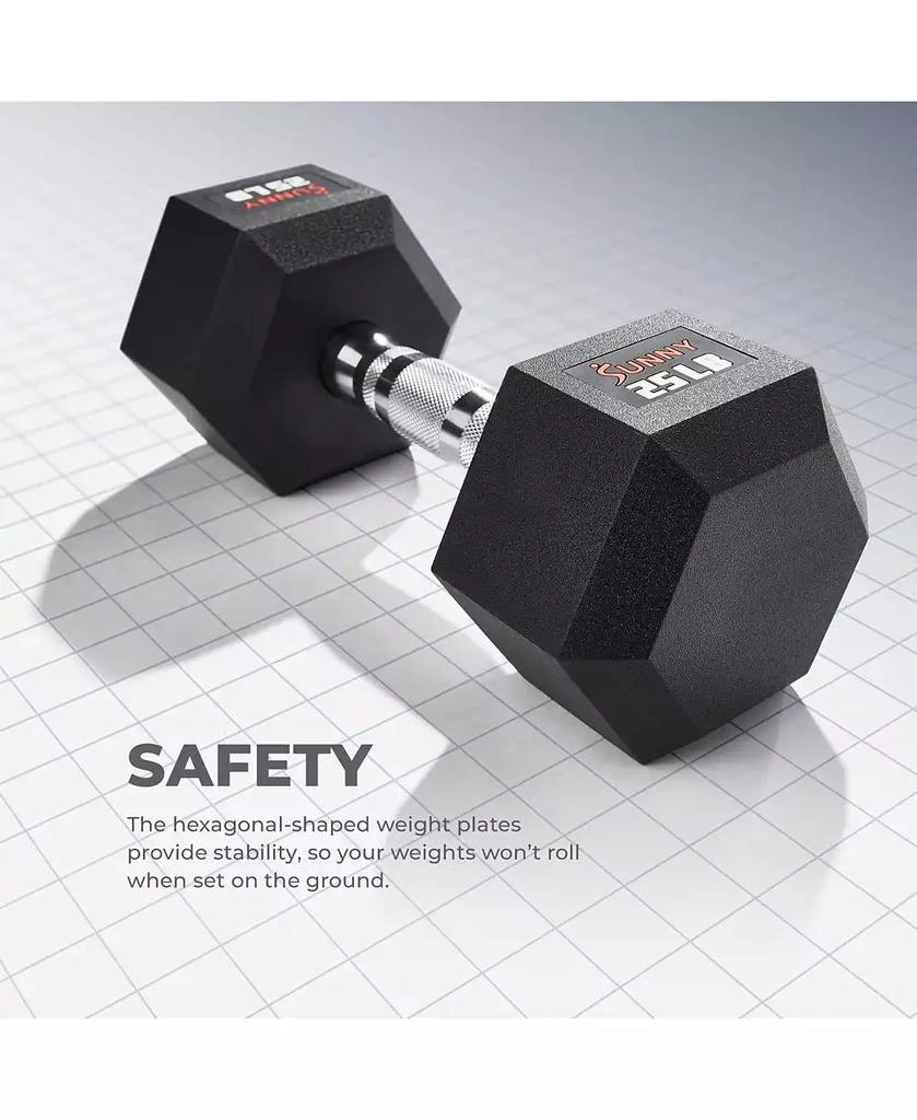 Sunny Health 
Fitness Core Fit Hex Style Dumbbells 15-Pound (Pair) 3