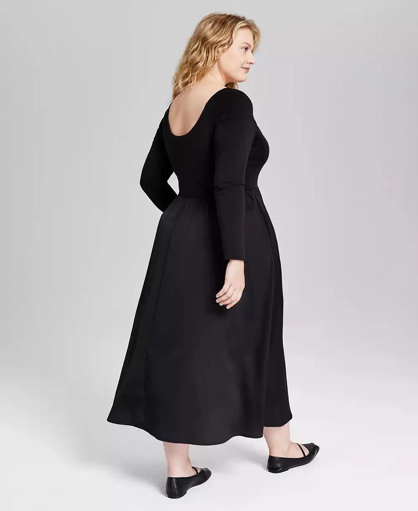 And Now This Trendy Plus Size Mixed-Media Midi Dress, Created for Macy's 2