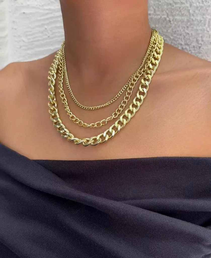 ADORNIA Gold Link Layered Necklace 5