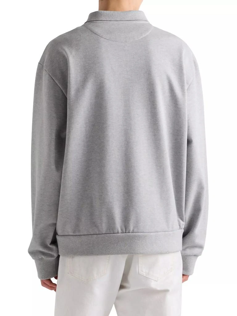 Prada Long-Sleeved Cotton Polo Shirt 4