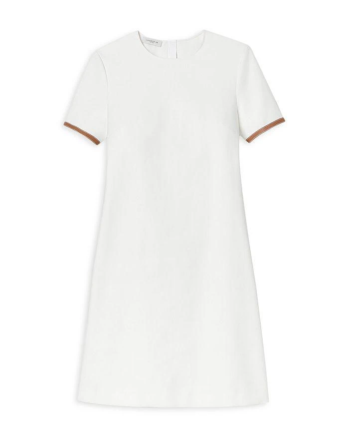 Lafayette 148 New York Leather Trim Dress 4