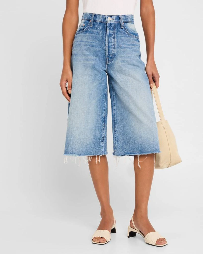 MOTHER The Whole Lot Fray Denim Culottes 4