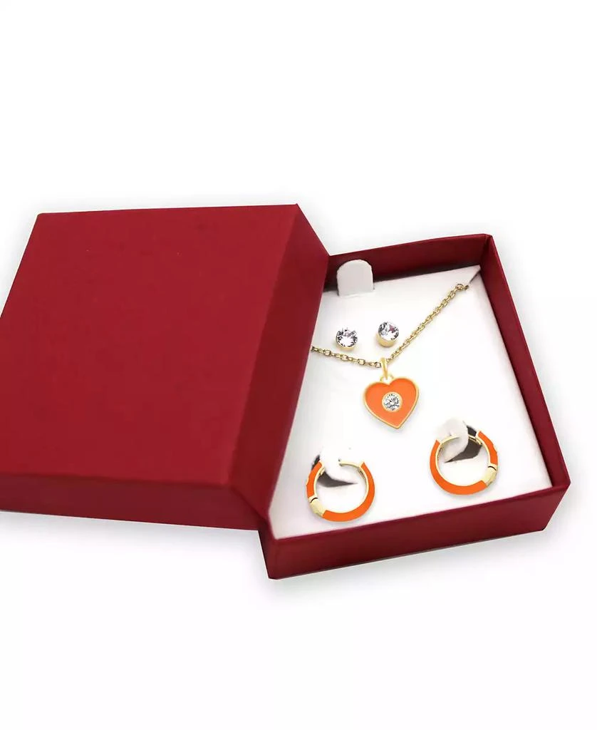 Macy's Crystal Enamel Necklace and Earring Set, 3-Piece 5