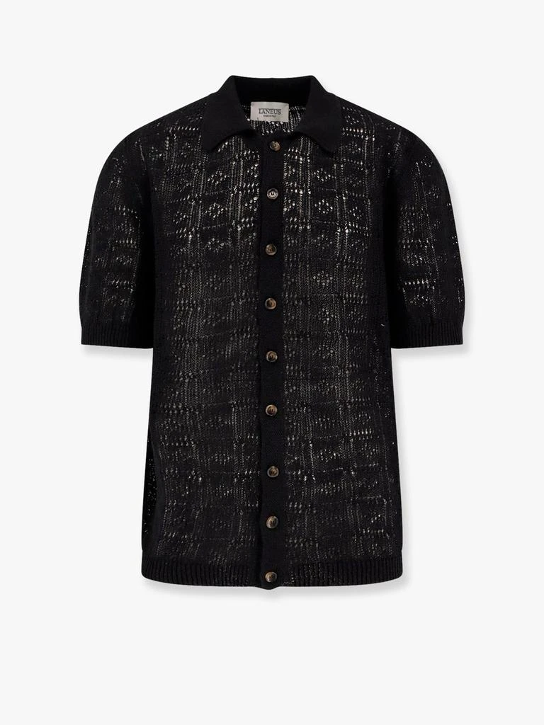 LANEUS Perforated linen and cotton cardigan 1