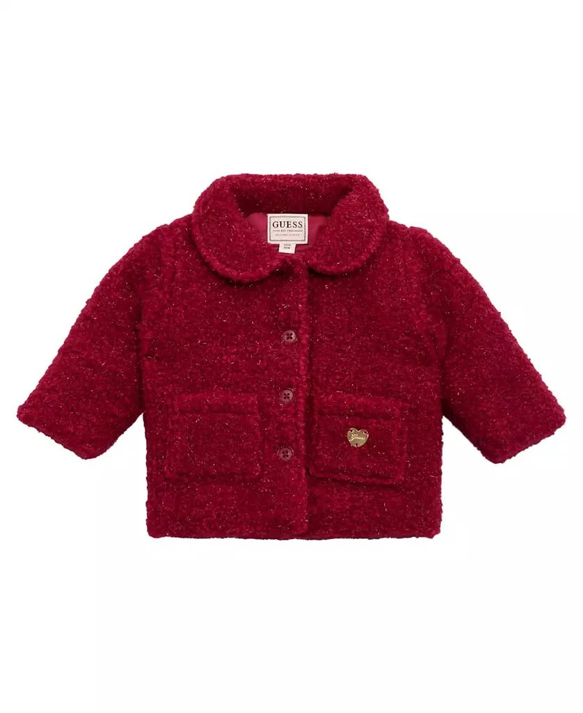 GUESS Baby Girls Lurex Sherpa Padded Coat