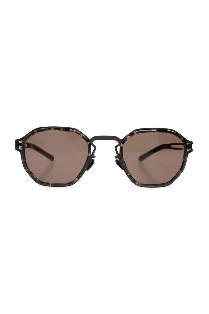 Mykita Geometric White Aluminum Sunglasses With Purple  display picture 1