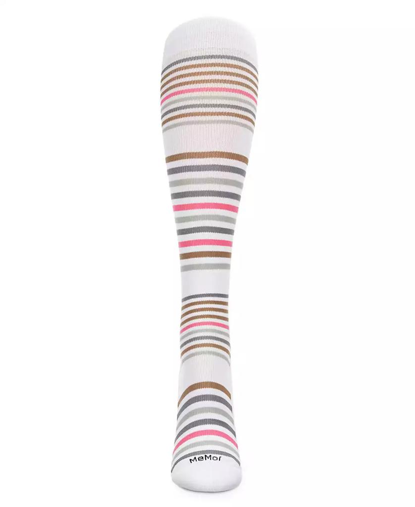 Memoi Women's Classic Stripes 8-15mmHg Graduated Compression Socks MFY06346
