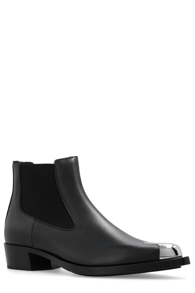 Shop Alexander McQueen Punk Pointed-Toe Chelsea Ankle Boots  display picture 1