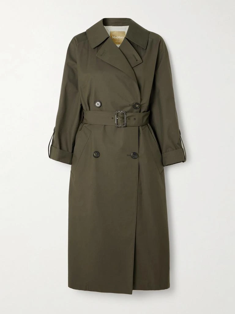 Max Mara Mtcarte Double-breasted Cotton-blend Gabardine Trench Coat