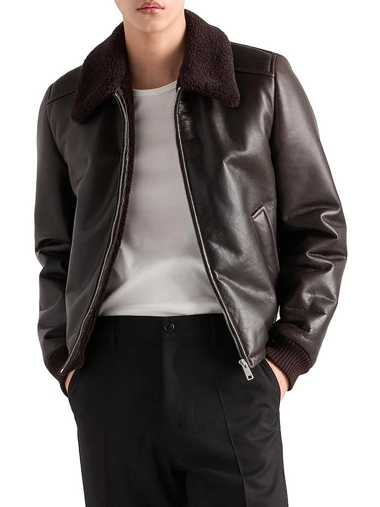 Prada Leather and Shearling Jacket 2