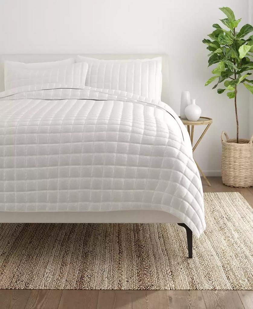 IENJOY HOME Ultra Soft Square Pattern Quilted Coverlet Set