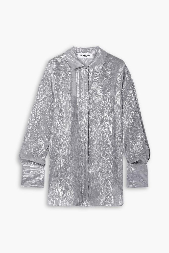 Partow Juliette silk-blend lamé shirt