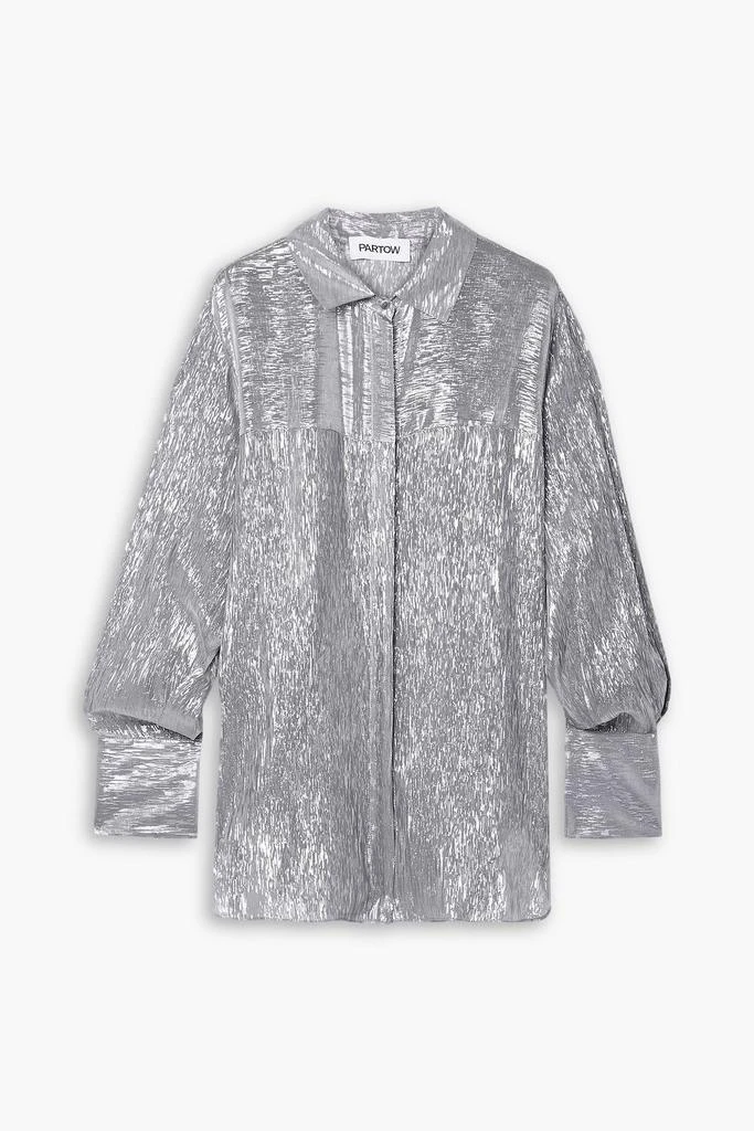 Partow Juliette silk-blend lamé shirt 1