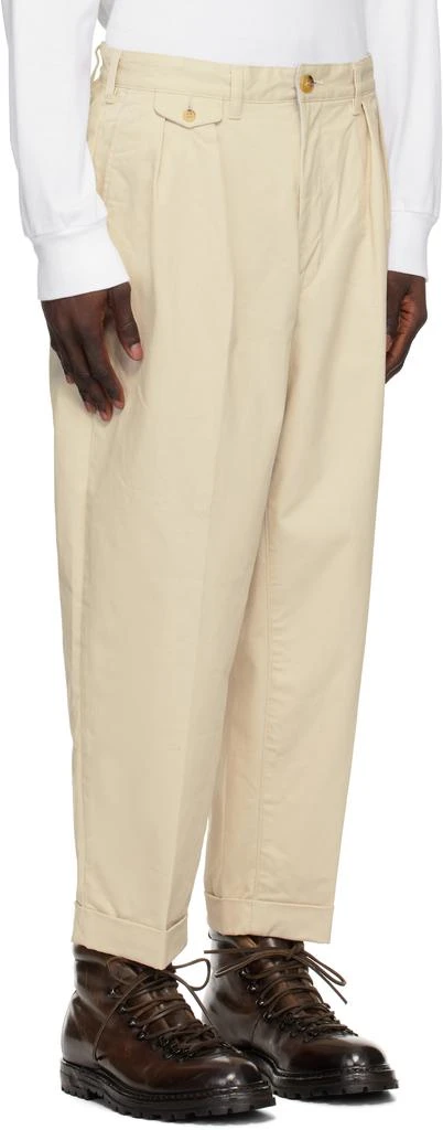 BEAMS PLUS Off-White 2 Pleats Twill Trousers 2