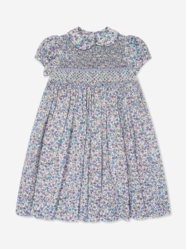 Sarah Louise Sarah Louise Girls Cotton Flower Dress in Purple