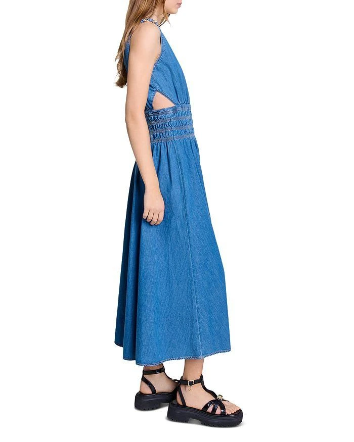 Maje Runim Cutaway Denim Maxi Dress 5