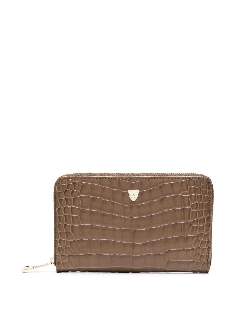 Aspinal of London croc-effect zip wallet - women 1