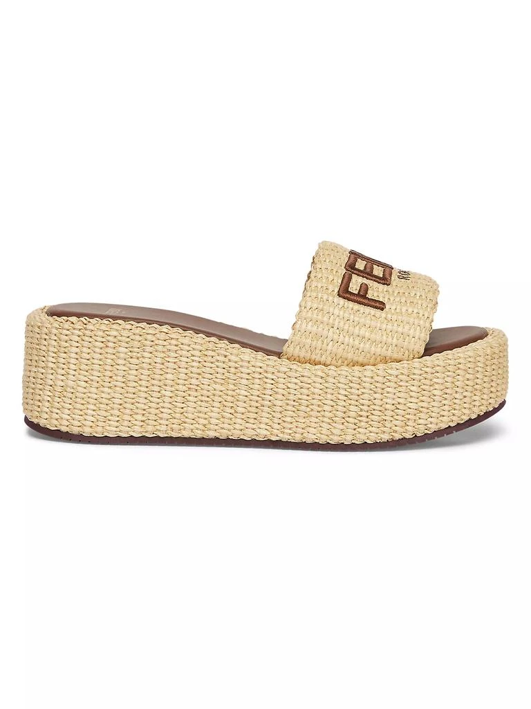 Fendi Sunshine 65MM Raffia Platform Slides 1