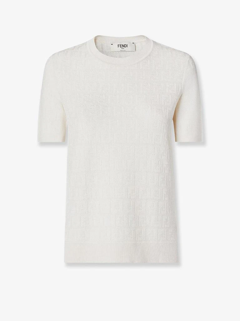 Fendi Cotton blend T-shirt with all-over FF logo 1