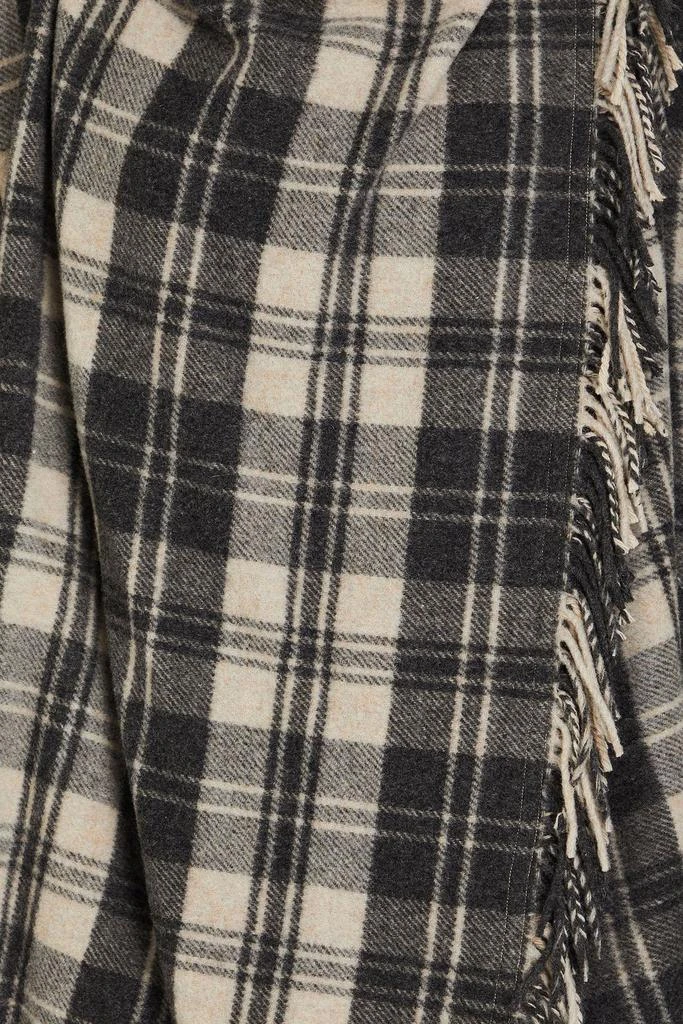MARANT ÉTOILE Flemingli fringed checked wool-blend felt coat 4