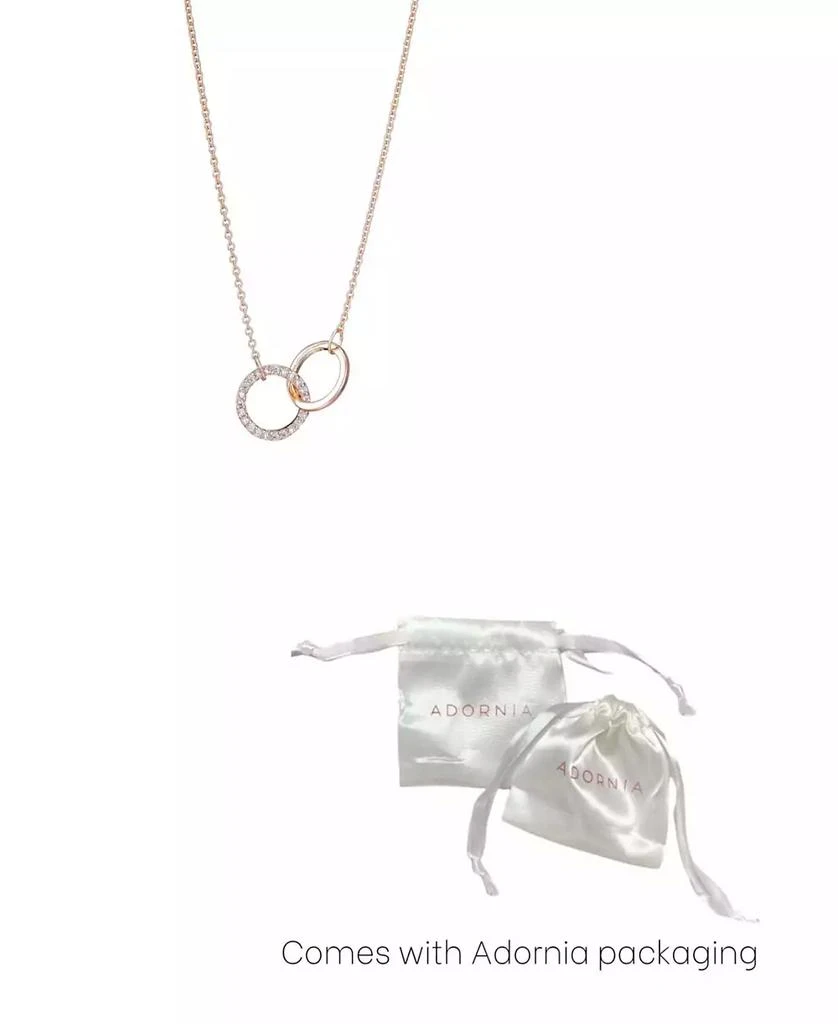 ADORNIA Rose Gold CZ Adjustable Pave Rings Necklace 2