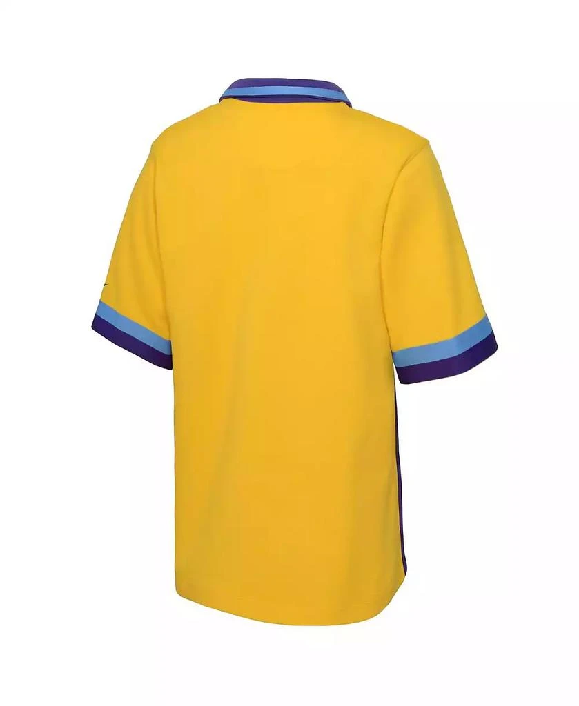 NIKE Big Boys Gold Los Angeles Lakers 2021/22 City Edition Therma Flex Short Sleeve Collar Jacket 4