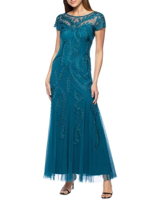 MARINA Marina Cap Sleeve Mermaid Gown 1