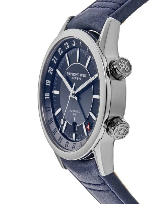 Raymond Weil Raymond Weil Freelancer Automatic GMT Blue Dial Leather Strap Men's Watch 2761-STC-50001 3