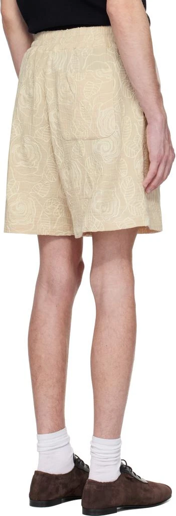 CMMN SWDN Beige Enzo Embroidered Shorts 3
