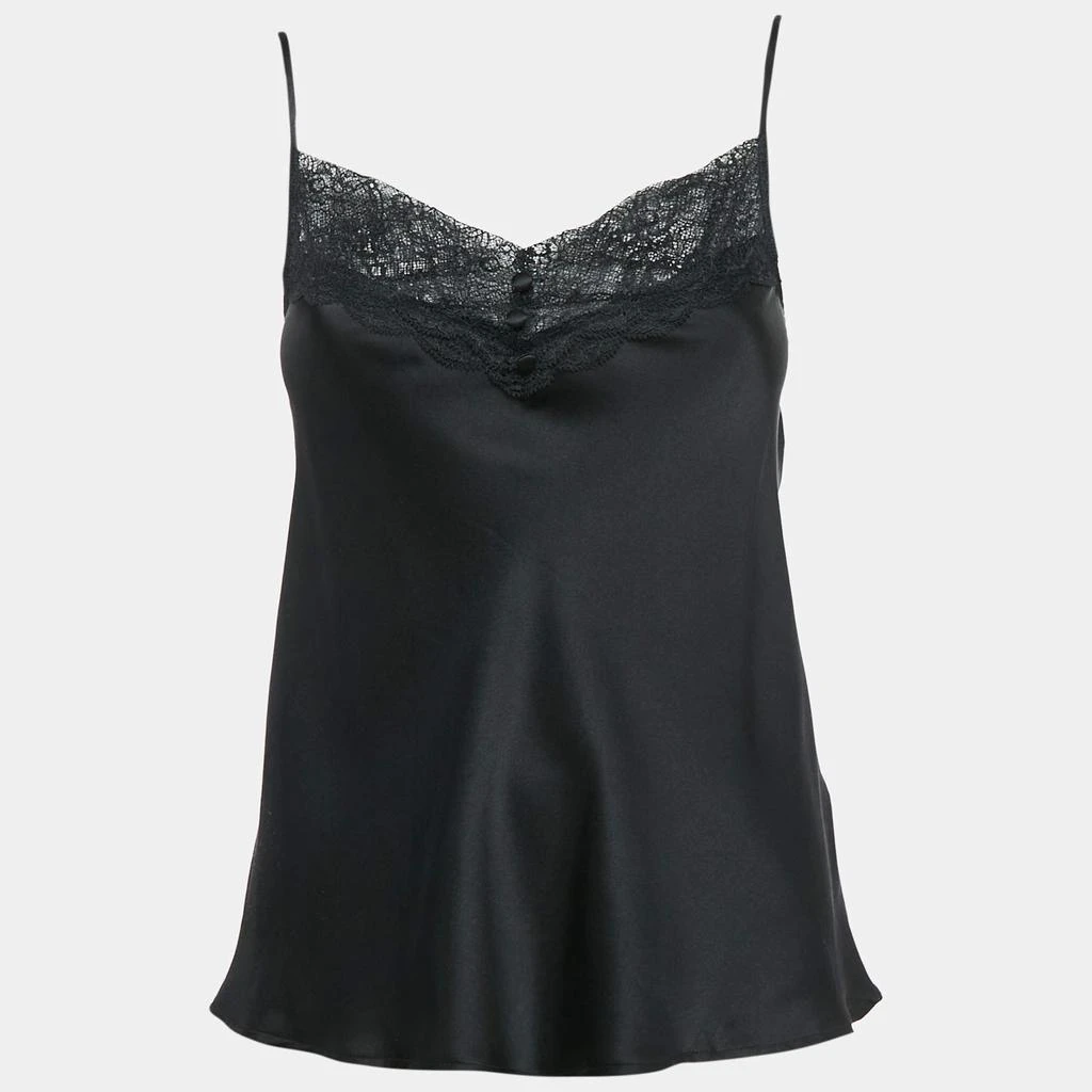 Maje Maje Black Lace Trim Satin Silk Camisole XS 1