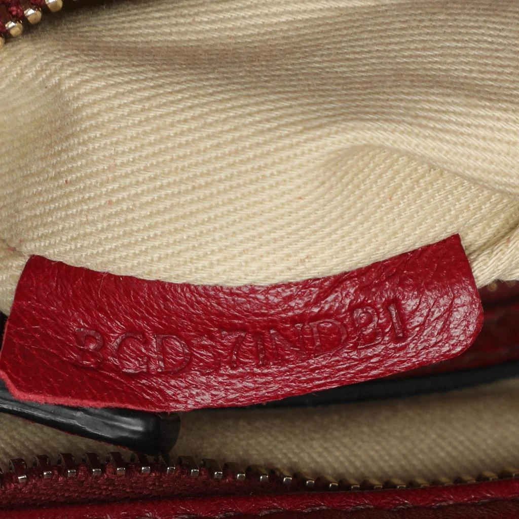 Valentino Valentino Dark Red/Black Leather and Lace Bow Tote 10
