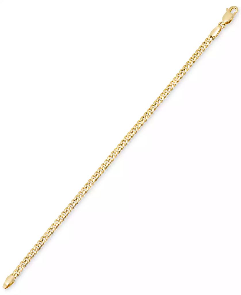 Italian Gold Polished Miami Cuban Chain Link Bracelet in 14k Gold