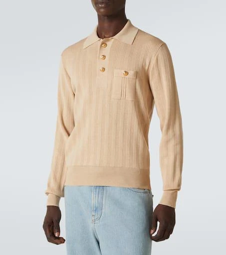 Valentino Ribbed-knit cotton polo sweater 3