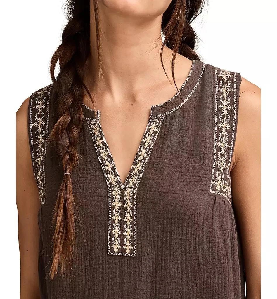 Lucky Brand Women's Cotton Embroidered-Trim Shift Mini Dress 3