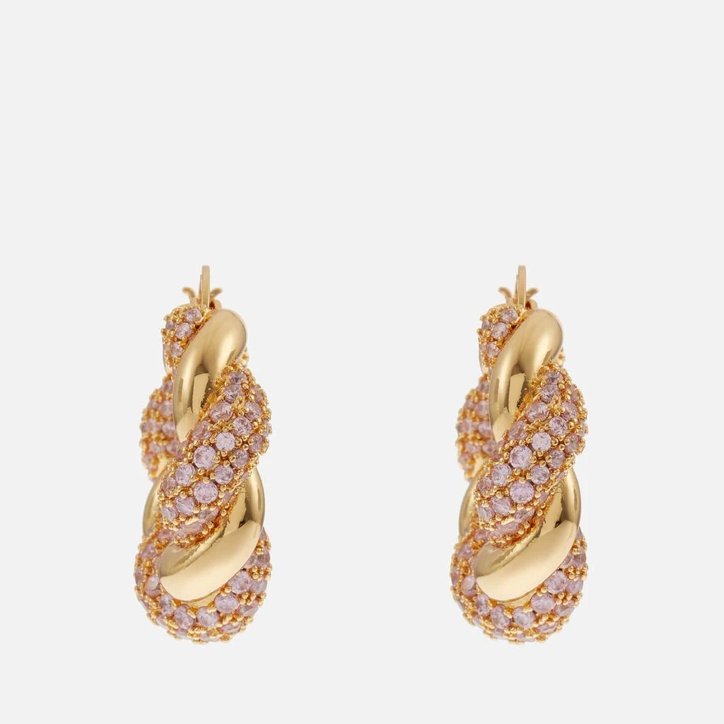 Crystal Haze Crystal Haze Croissant Gold-Plated Hoop Earrings 2
