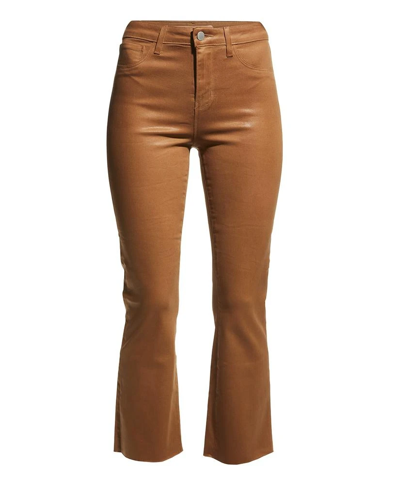L'Agence Kendra High-Rise Coated Crop Flare Jeans 1