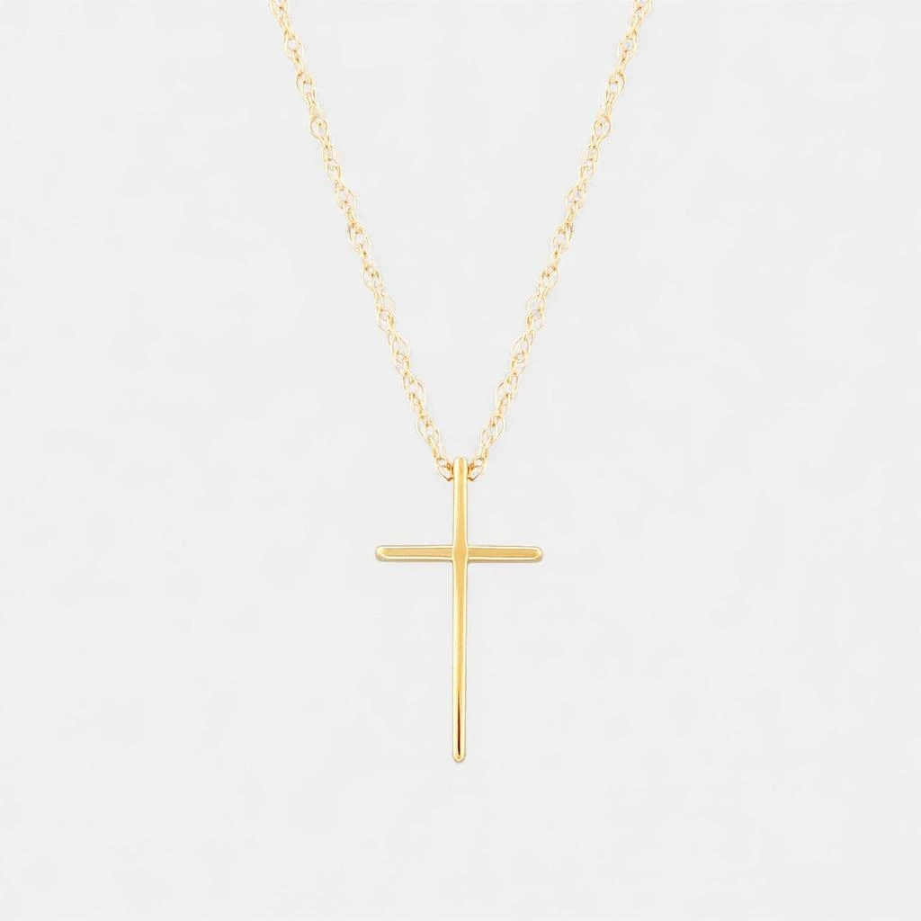 Ina Mar Ina Mar 14K Yellow Gold Swedged Cross Pendant Necklace 05/605