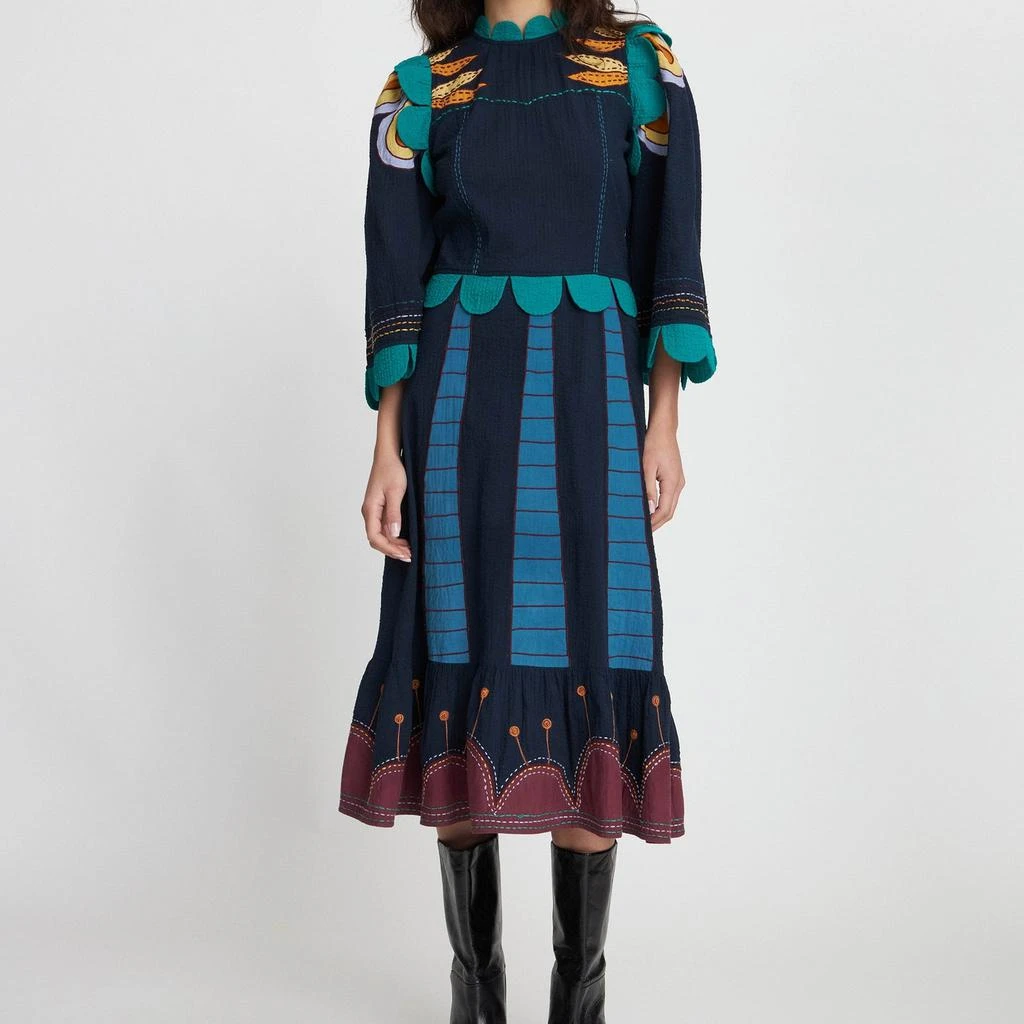 Stella Nova Stella Nova Embroidered Cotton-Seersucker Dress 1