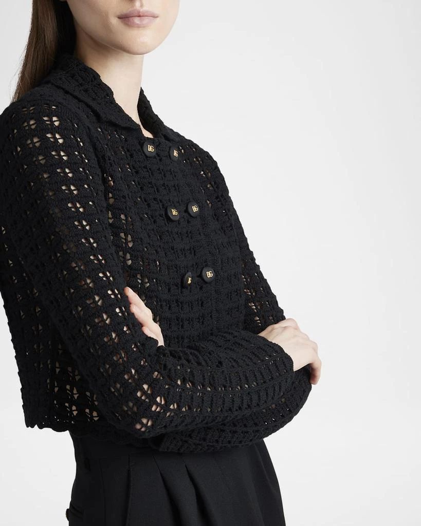 Dolce 
Gabbana Double-Breasted Crochet Knit Crop Jacket 3