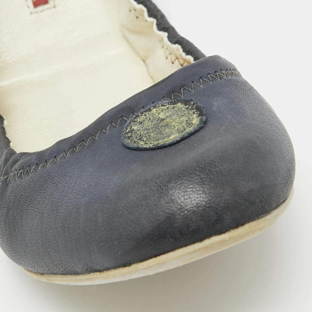 Prada Prada Navy Blue Leather Scrunch Ballet Flats Size 38.5 7