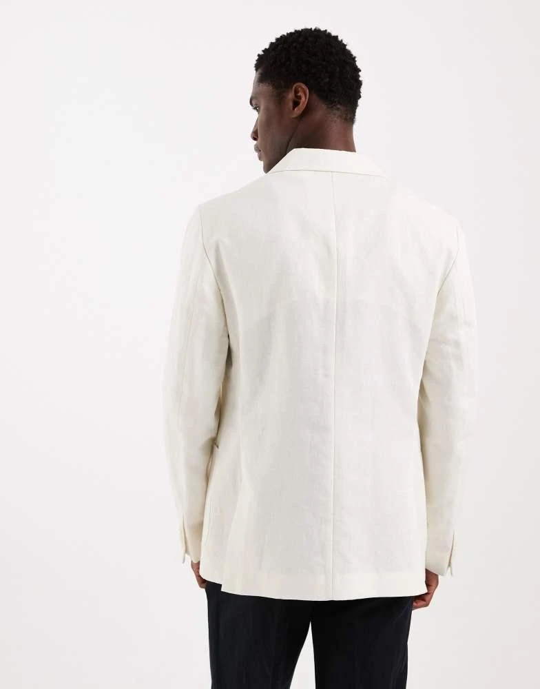 ASOS ASOS DESIGN mix 
match linen rich slim double breasted suit jacket in cream 4