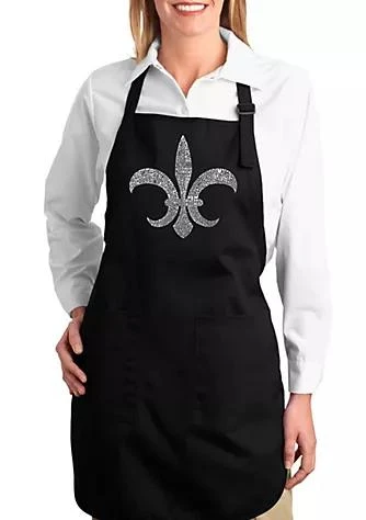 LA Pop Art Pop Art Full Length Word Art Apron    Fleur De Lis   Popular Louisiana Cities 1