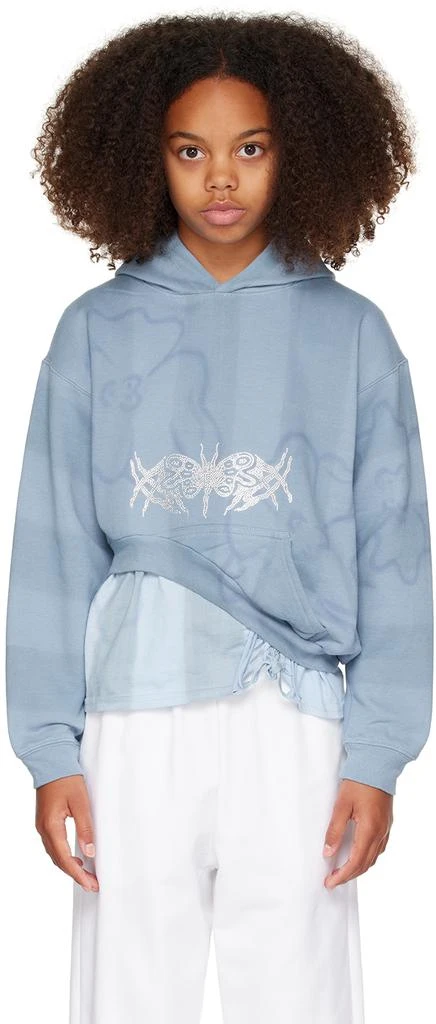 Collina Strada Kids Blue Tie-Dyed Hoodie 1
