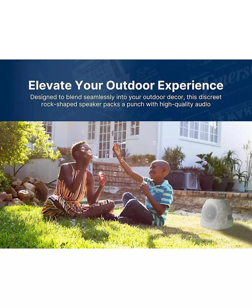 Emerson ERS-1002 Bluetooth Waterproof Outdoor Rock LED Speaker with Solar Charging 5