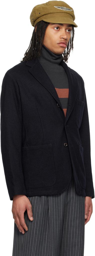RRL Navy Unconstructed Jacquard-Knit Sport Blazer