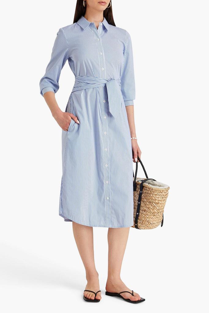 Derek Lam Striped stretch-cotton poplin midi shirt dress