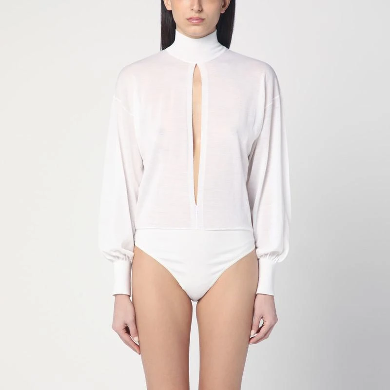 Alaïa White cut-out turtleneck bodysuit 5