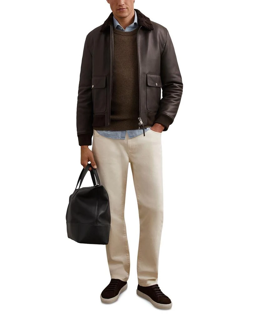 REISS Shearling Collar Leather Jacket 2