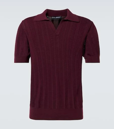 Dolce 
Gabbana Ribbed-knit cotton polo shirt 1