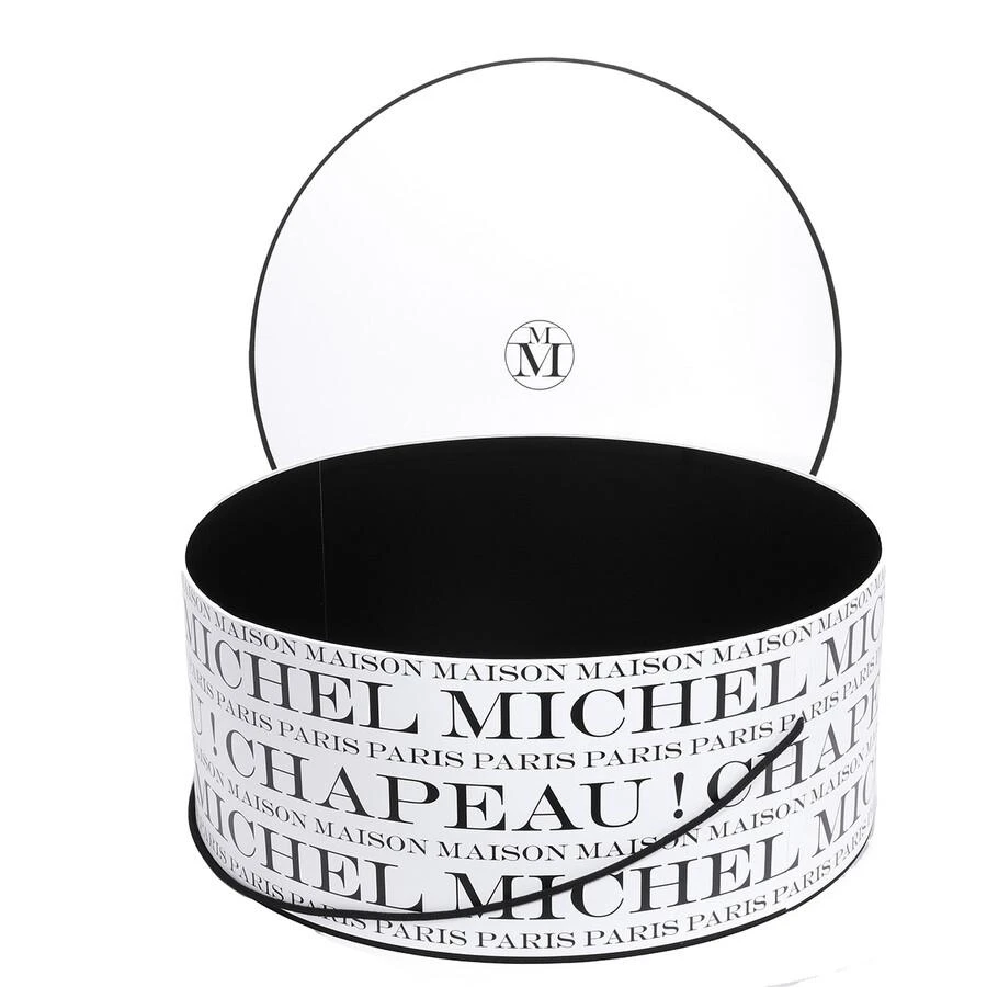 MAISON MICHEL White Recyclable Black Short Hat Box 3